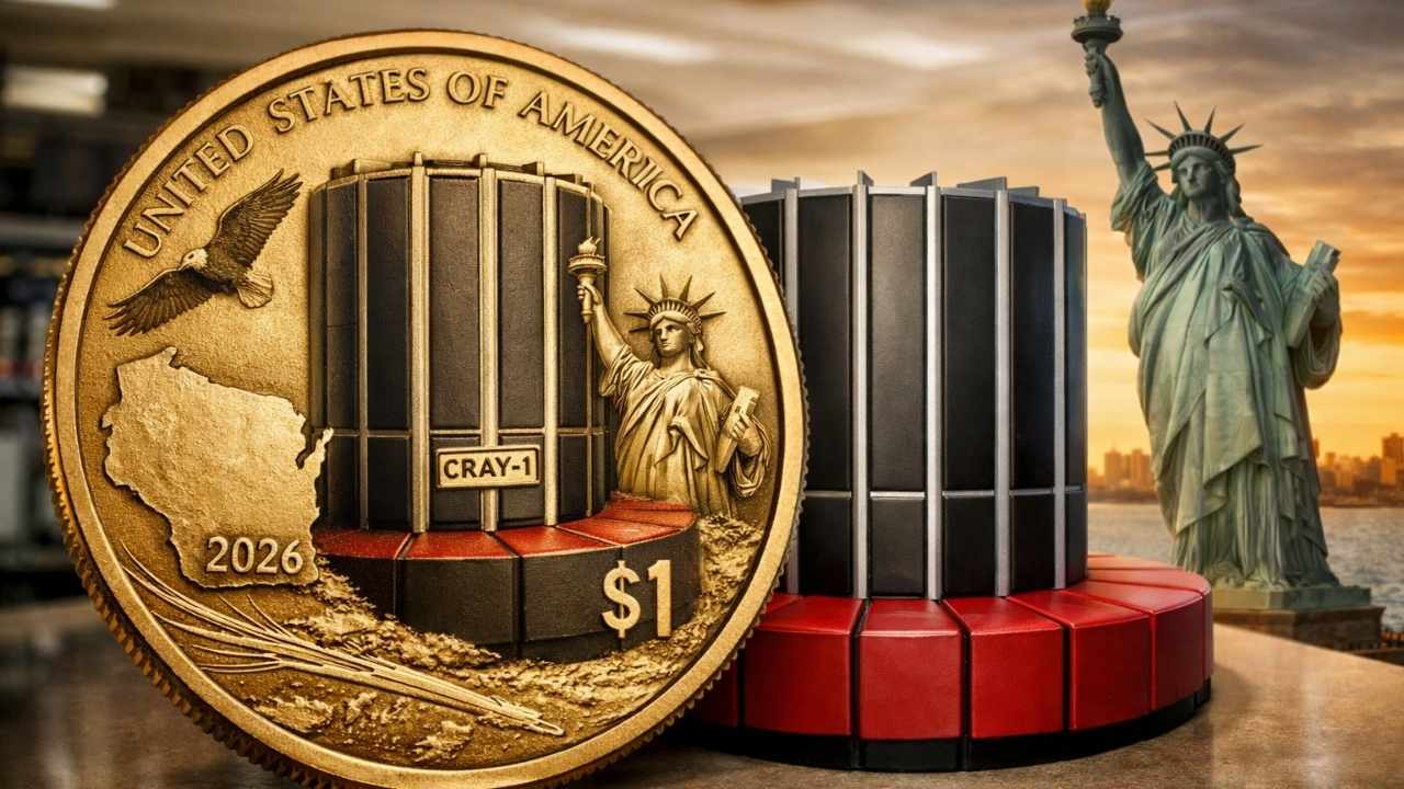 U.S. Mint Launches 2026 Wisconsin $1 With Cray-1 Design and Liberty